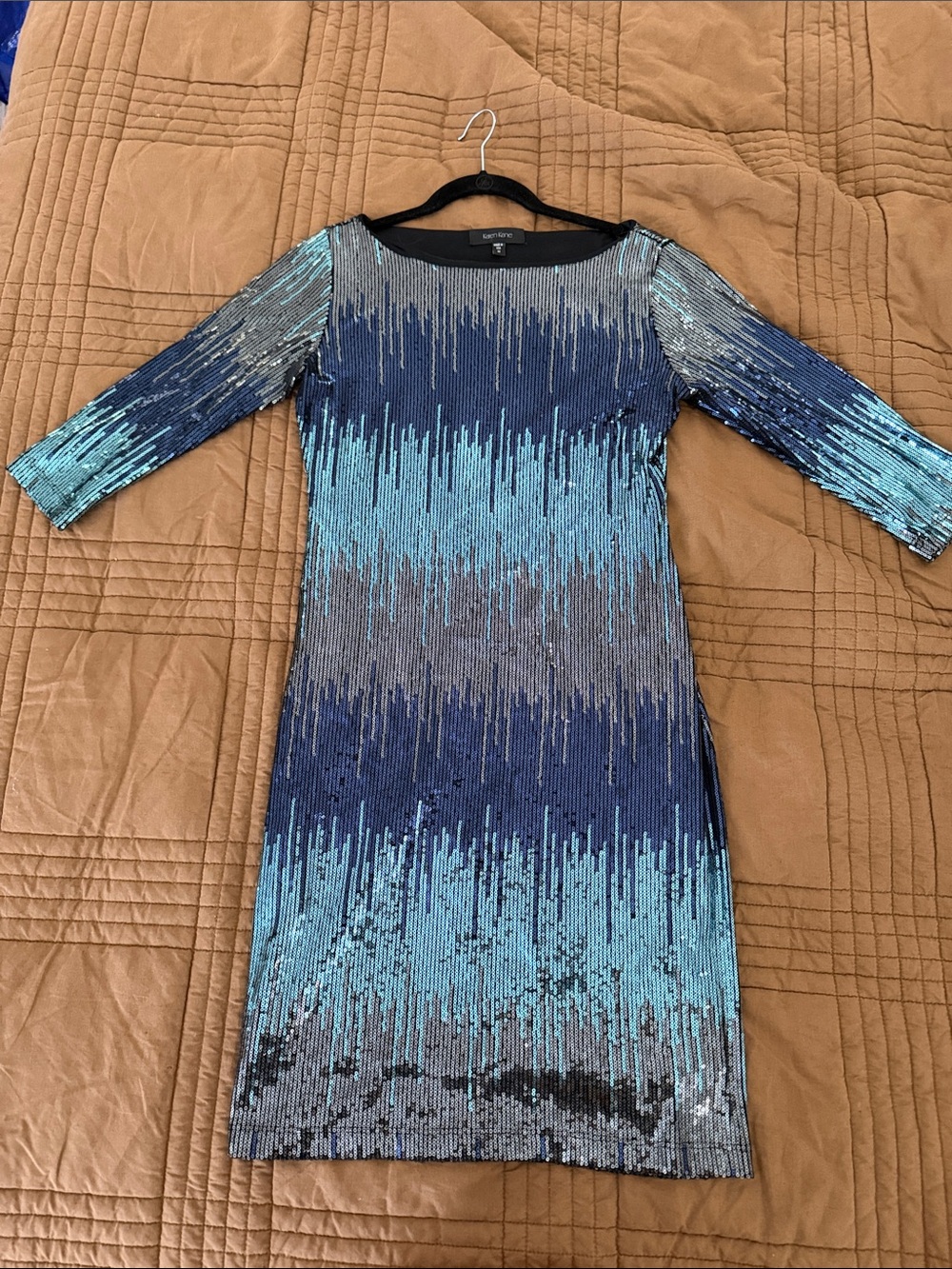 Blue Sequin Mini Dress